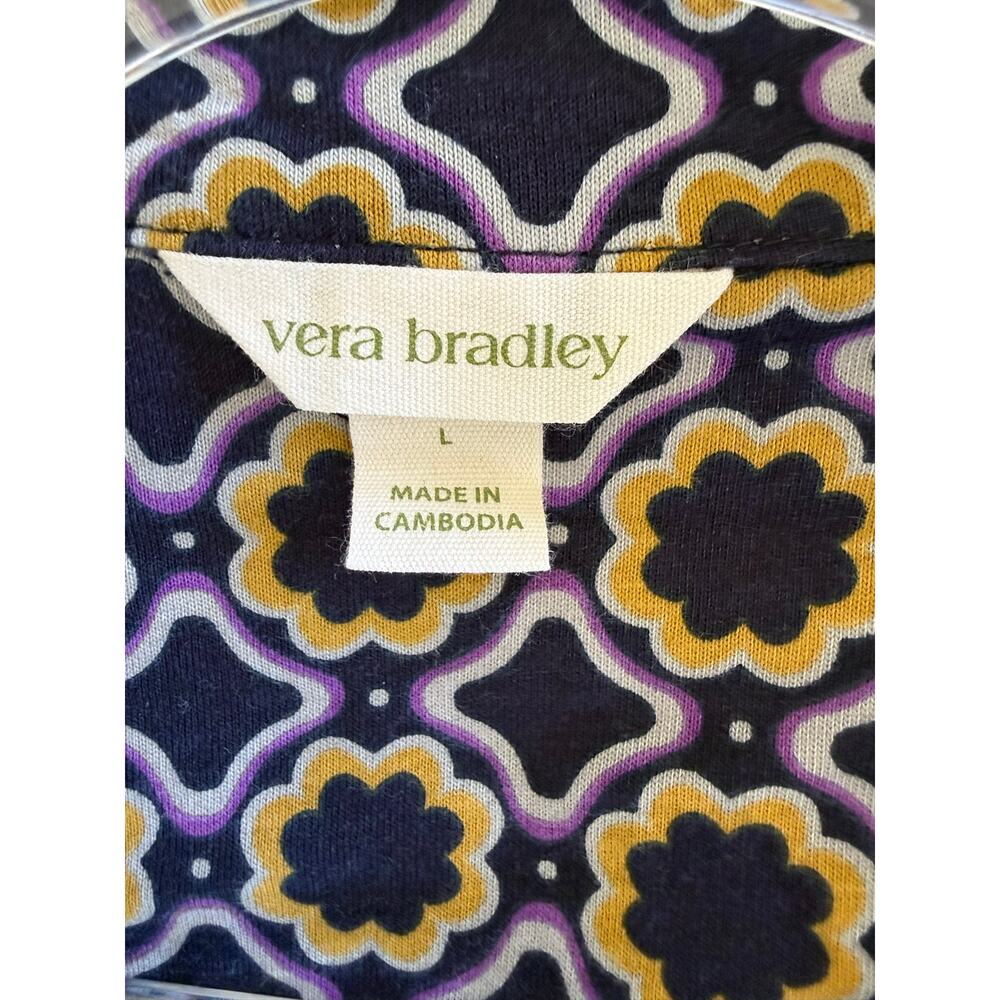 VERA BRADLEY 2 PIECE PAJAMA SET, Navy Blue, Size Large - NEW - Picture 4 of 9